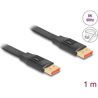 Delock DisplayPort 1.4 -> DisplayPort 1.4 M/M video kábel 1m fekete flat