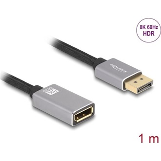 Delock DisplayPort 1.4 -> DisplayPort 1.4 M/F video kábel hosszabbító 1m szürke
