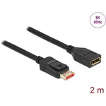 Delock DisplayPort 1.4 -> DisplayPort 1.4 M/F video kábel hosszabbító 2m fekete