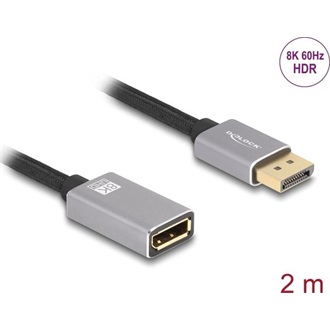 Delock DisplayPort 1.4 -> DisplayPort 1.4 M/F video kábel hosszabbító 2m szürke