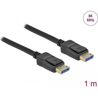 Delock Displayport 2.0 -> Displayport 2.0 M/M video kábel 1m fekete