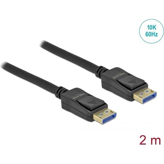Delock Displayport 2.0 -> Displayport 2.0 M/M video kábel 2m fekete