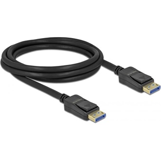 Delock Displayport 2.0 -> Displayport 2.0 M/M video kábel 2m fekete