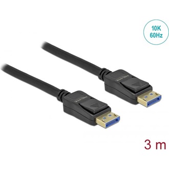 Delock Displayport 2.0 -> Displayport 2.0 M/M video kábel 3m fekete