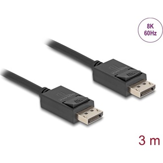 Delock DisplayPort 2.1 -> DisplayPort 2.1 M/M video kábel 3m fekete
