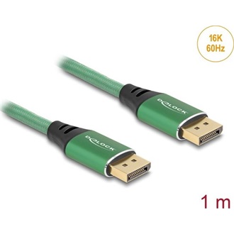 Delock DisplayPort 2.1 -> DisplayPort 2.1 M/M video kábel 1m zöld