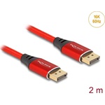 Delock DisplayPort 2.1 -> DisplayPort 2.1 M/M video kábel 2m piros