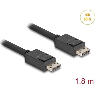 Delock DisplayPort 2.1 -> DisplayPort 2.1 M/M video kábel 1.8m fekete