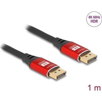 Delock DisplayPort 1.4 -> DisplayPort 1.4 M/M video kábel 1m piros