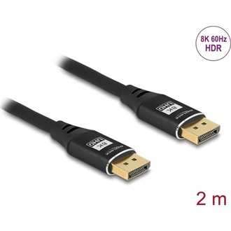 Delock DisplayPort 1.4 -> DisplayPort 1.4 M/M video kábel 2m fekete