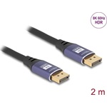 Delock DisplayPort 1.4 -> DisplayPort 1.4 M/M video kábel 2m lila