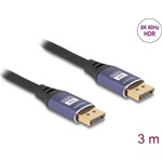 Delock DisplayPort 1.4 -> DisplayPort 1.4 M/M video kábel 3m lila
