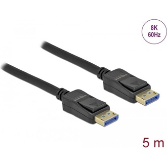 Delock Displayport 2.0 -> Displayport 2.0 M/M video kábel 5m fekete 40Gbps
