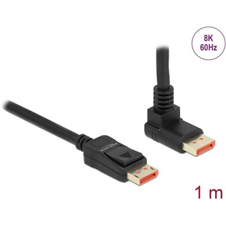 Delock DisplayPort 1.4 -> DisplayPort 1.4 M/M video kábel 1m fekete 90°fel/egyenes