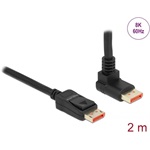 Delock DisplayPort 1.4 -> DisplayPort 1.4 M/M video kábel 2m fekete 90°fel/egyenes