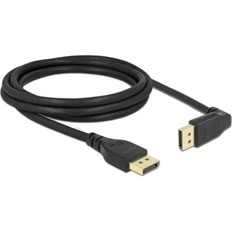 Delock DisplayPort 1.2 -> DisplayPort 1.2 M/M video kábel 2m fekete egyenes/90° fel