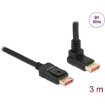 Delock DisplayPort 1.4 -> DisplayPort 1.4 M/M video kábel 3m fekete 90°fel/egyenes