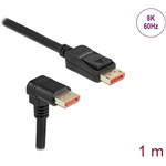 Delock DisplayPort 1.4 -> DisplayPort 1.4 M/M video kábel 1m fekete 90°le/egyenes