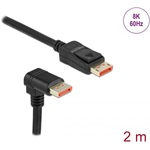 Delock DisplayPort 1.4 -> DisplayPort 1.4 M/M video kábel 2m fekete 90°le/egyenes