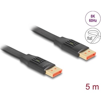 Delock DisplayPort 1.4 -> DisplayPort 1.4 M/M video kábel 5m fekete flat
