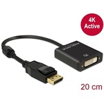 Delock DisplayPort 1.2 -> DVI-I M/F aktív adapter 0.2m fekete