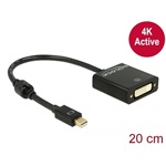 Delock Mini DisplayPort 1.2 -> DVI-I M/F aktív adapter 0.2m fekete