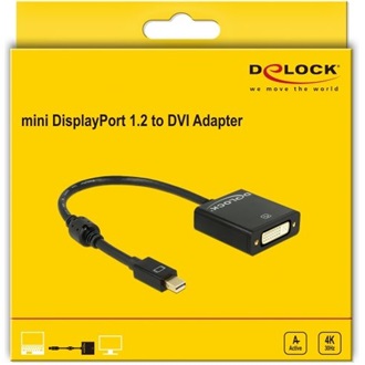 Delock Mini DisplayPort 1.2 -> DVI-I M/F aktív adapter 0.2m fekete