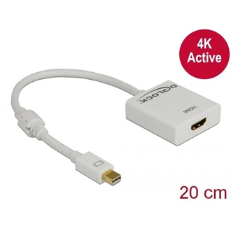 Delock Mini DisplayPort 1.2 -> HDMI M/F aktív adapter 0.2m fehér