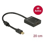 Delock Mini DisplayPort 1.2 -> HDMI M/F aktív adapter 0.2m fekete