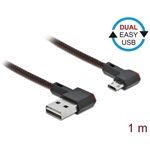 Delock Easy-USB A -> EasyUSB micro-B M/M adatkábel 2m fekete 90° bal/jobb