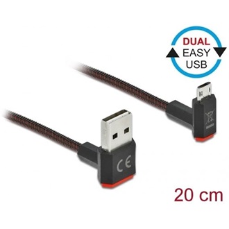 Delock Easy-USB A -> EasyUSB micro-B M/M adatkábel 0.2m fekete 90° fel/le