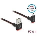 Delock Easy-USB A -> EasyUSB micro-B M/M adatkábel 0.5m fekete 90° fel/le