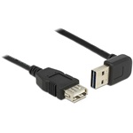 Delock Easy-USB A -> USB-A 2.0 M/F adatkábel hosszabbító 2m fekete 90°/egyenes