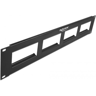 Delock Easy 45 19  patch panel kivágás 4 x 90,5 x 45,2 mm, 2U, fekete