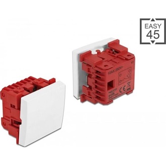 Delock Easy 45 Egyes kapcsoló egypólusú, egyirányú 45 x 45 mm, fehér