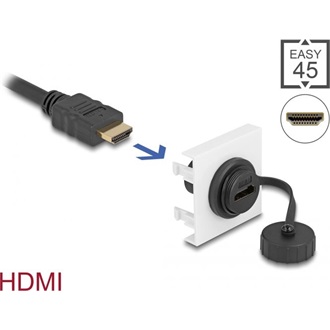 Delock HDMI 2.0 F/F Easy 45 modul fehér-fekete 45x45mm