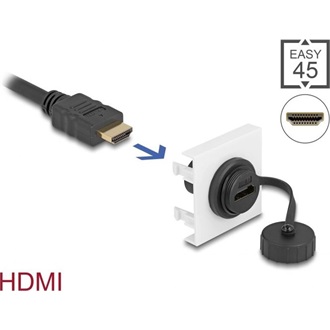 Delock HDMI 2.0 F/F Easy 45 modul fehér-fekete 45x45mm