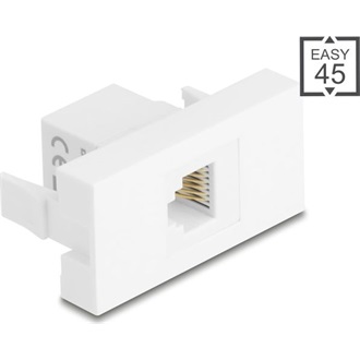 Delock Easy 45 Modul RJ12 jack - RJ12 jack UTP fehér