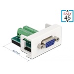 Delock VGA -> Terminal block 16pin F/F Easy 45 modul fehér 22,5x45mm