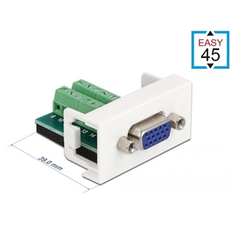 Delock VGA -> Terminal block 16pin F/F Easy 45 modul fehér 22,5x45mm
