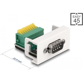 Delock Easy 45 Module D-Sub 9 tűs apa   9 tűs sorkapocs 22,5 x 45 mm