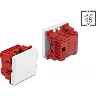 Delock Easy 45 egyes kapcsoló kétpóluső egyirányú 45 x 45 mm, fehér