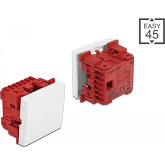 Delock Easy 45 egyes kapcsoló kétpóluső egyirányú 45 x 45 mm, fehér