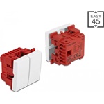 Delock Easy 45 kettes kapcsoló egypólusú egyirányú 45 x 45 mm, fehér