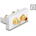Delock Easy 45 modul 2 x RCA anya port, piros / fehér gyűrű 22,5 x 45 mm