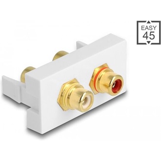 Delock Easy 45 modul 2 x RCA anya port, piros / fehér gyűrű 22,5 x 45 mm