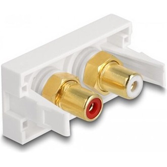 Delock Easy 45 modul 2 x RCA anya port, piros / fehér gyűrű 22,5 x 45 mm