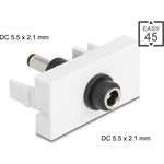 Delock Easy 45 modul DC 5,5 x 2,1 mm anya - DC 5,5 x 2,1 mm apa fehér