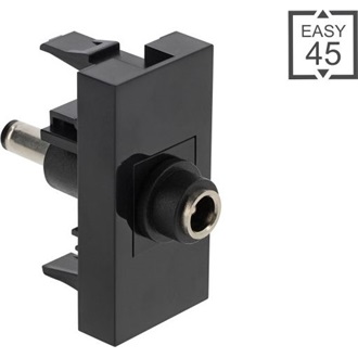 Delock Easy 45 modul DC 5.5 x 2.1 mm anya - DC 5.5 x 2.1 mm apa fekete
