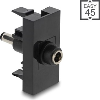 Delock Easy 45 modul DC 5.5 x 2.1 mm anya - DC 5.5 x 2.5 mm apa fekete